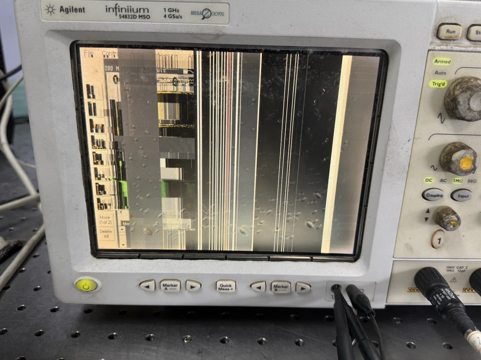 Agilent 54832D 1GHz 4CH MSO Oscilloscope Ext Display Works LCD Bad Free Shipping - Image 3 of 4