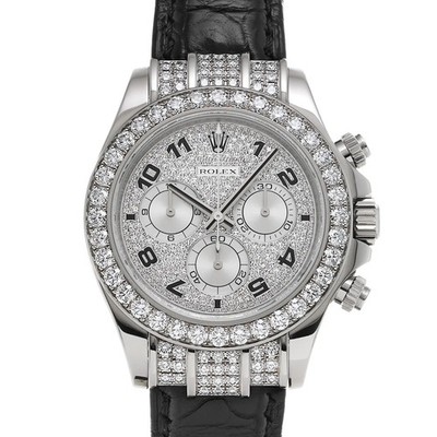 Rolex Cosmograph Daytona 116599RBR 2008 40mm White Gold Silver Wristwatch #WW051