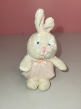 Russ Tiny Russ Bunny Plush Stuffed Animal Pink Lovey Shiney Velvet Material