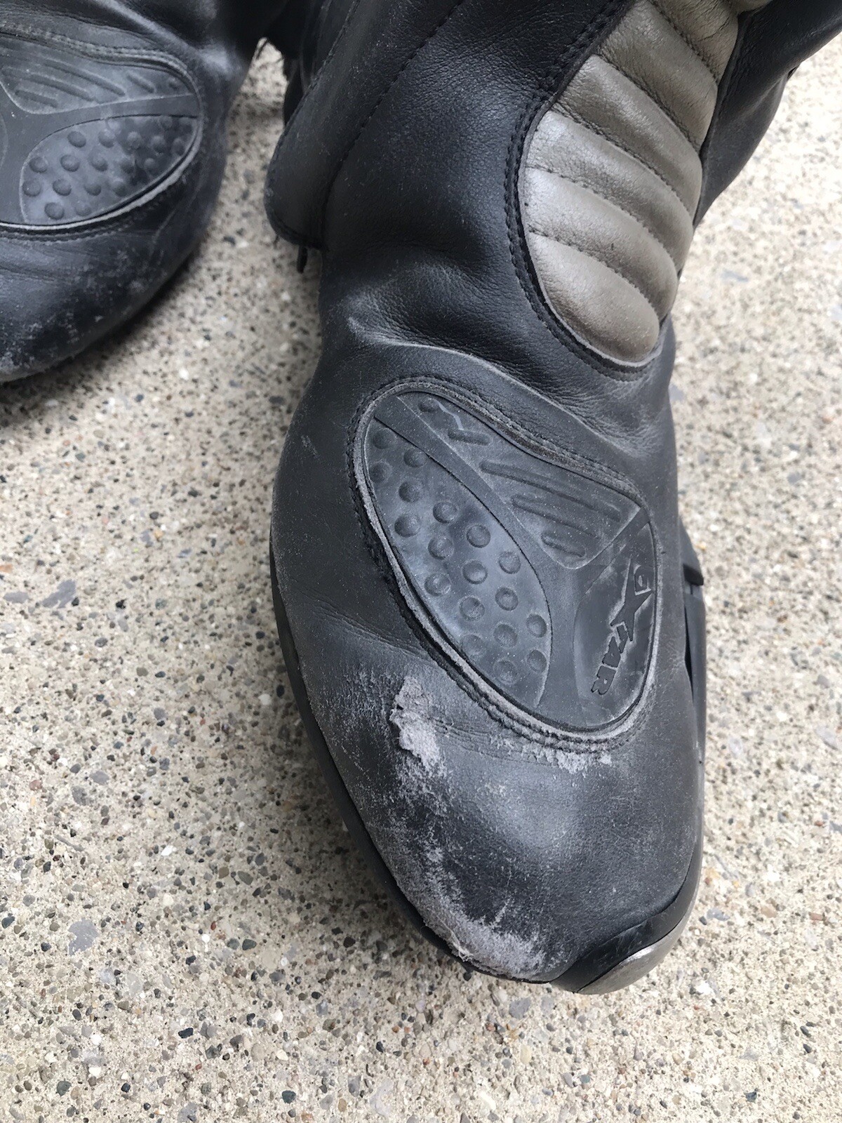OXTAR Motorcycle Boots Size Men's US 12.5 / EU48 - Black and Silver - TCS EVO RX