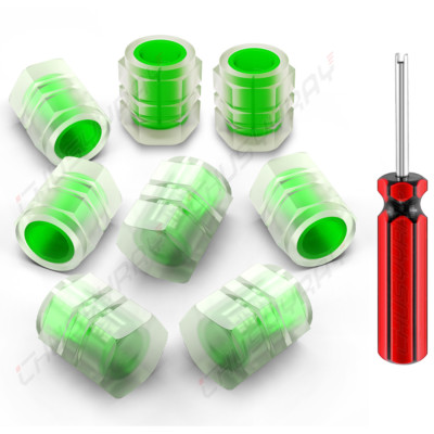 8PCS Car Auto Wheel Tire Tyre Air Valve Stem LED Light Caps Cover Accessories