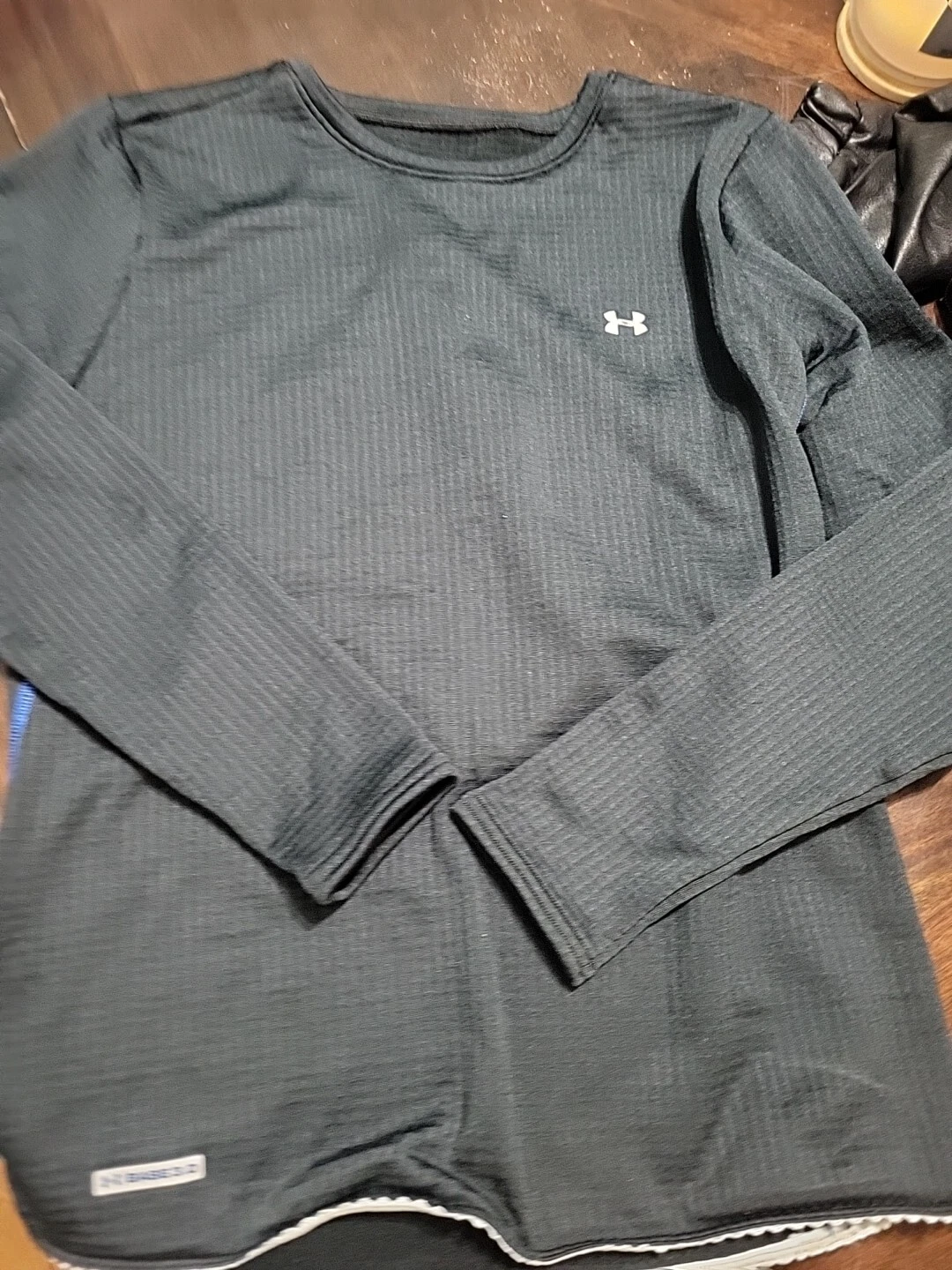 Ladies Xl Under Armour UA Base 3.0 Long Sleeve Top Black Base Layer Shirt