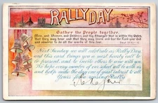 Rally Day Bellevue Pennsylvania PA Sunday School Invitation Bells Fall  Postcard