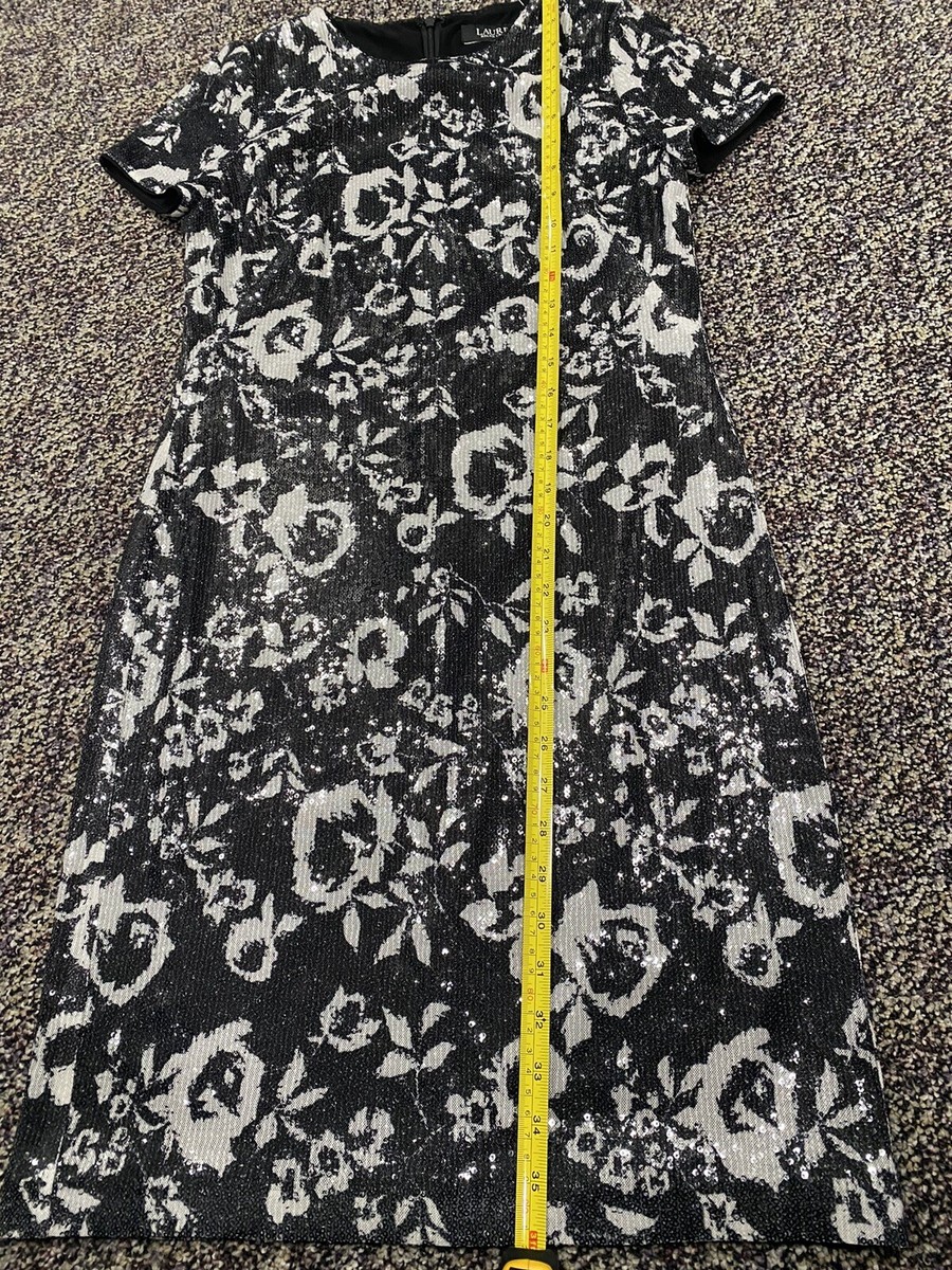 lauren ralph lauren sequined floral cocktail dress Ralph Lauren Womens Sequin Floral Cocktail Dress,, Grey, 4 - Overstock