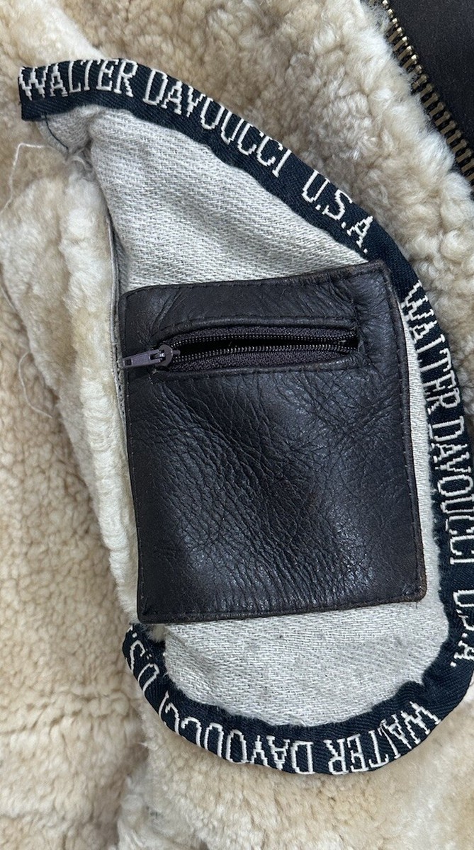 Vintage Walter Davoucci Shearling Leather Flight Bomber