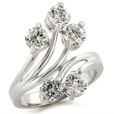 50113 - High-Polished 925 Sterling Silver Ring with AAA Grade CZ in Clear