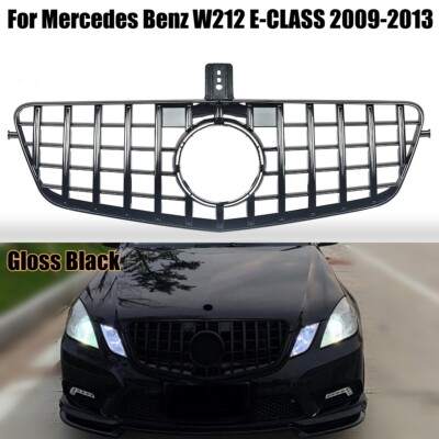 All Black Front Mesh Bumper Grille Direct Fit For Mercedes Benz W212 E-Class (2009-2013 Pre-Facelift)