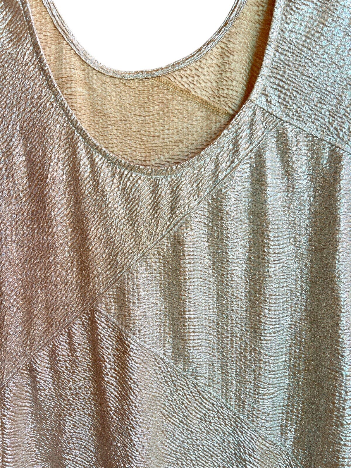 Free People Moonage Daydream Shimmer Metallic Bodycon Dress Bronze Size