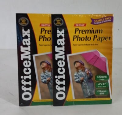 Office Max Glossy Premium Photo Paper 5 Sheets 4'' X 6'' Pack Of 2 Free Shipping