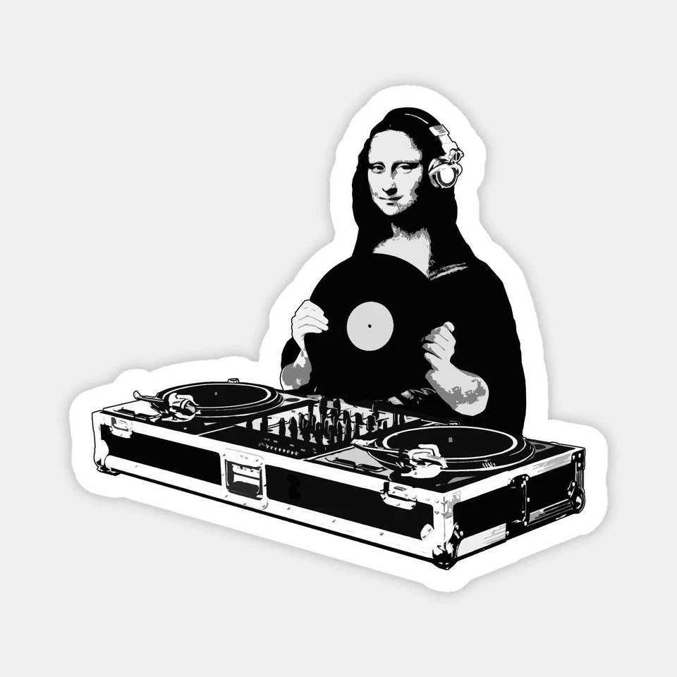 Mona lisa dj sticker weatherproof bumper vinyl decal