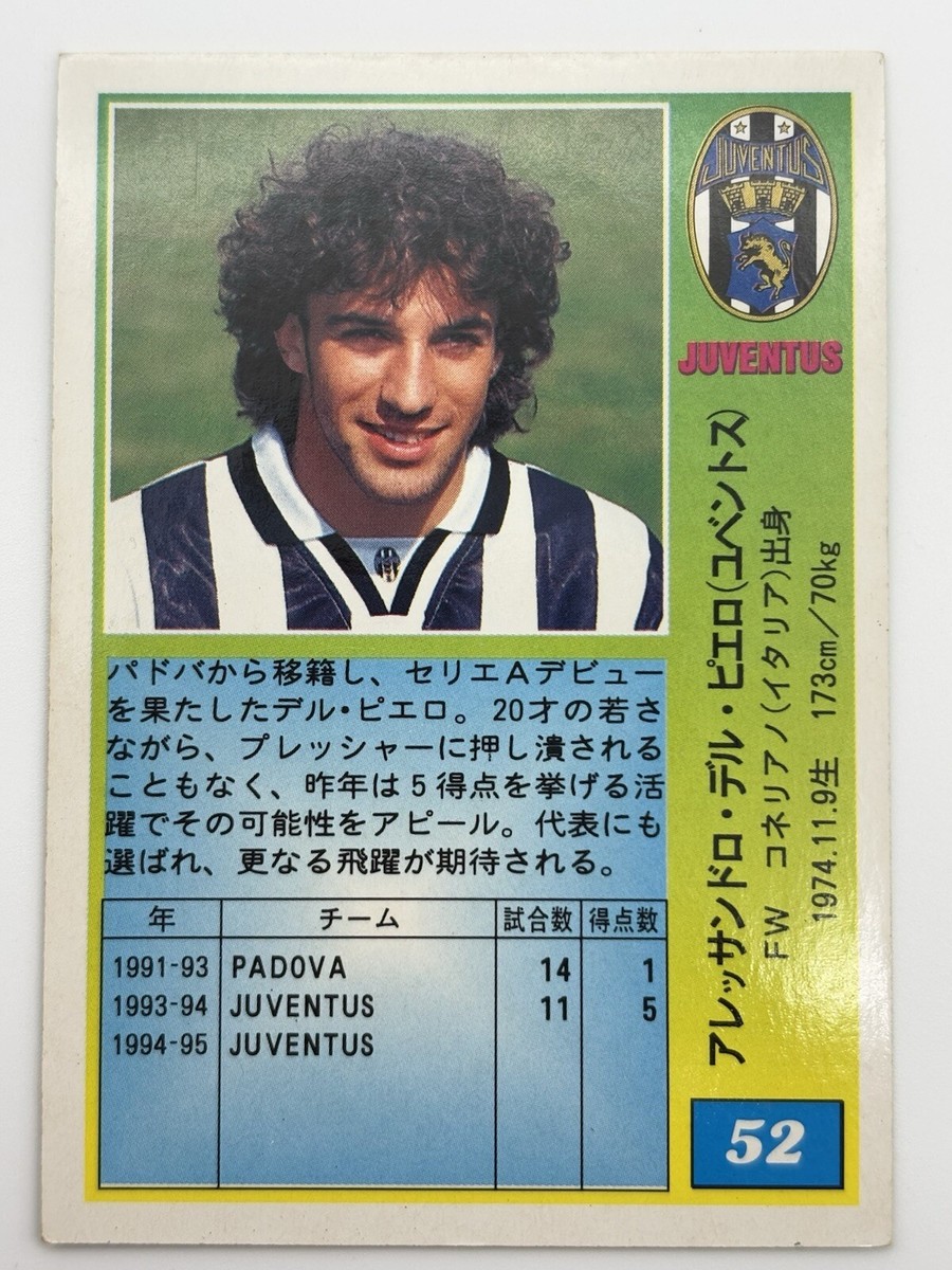 Juventus Alessandro Del Piero Soccer Player Cards Japanese