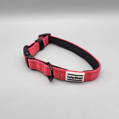 CollarDirect Reflective Pink Dog Collar Size Small 10-13