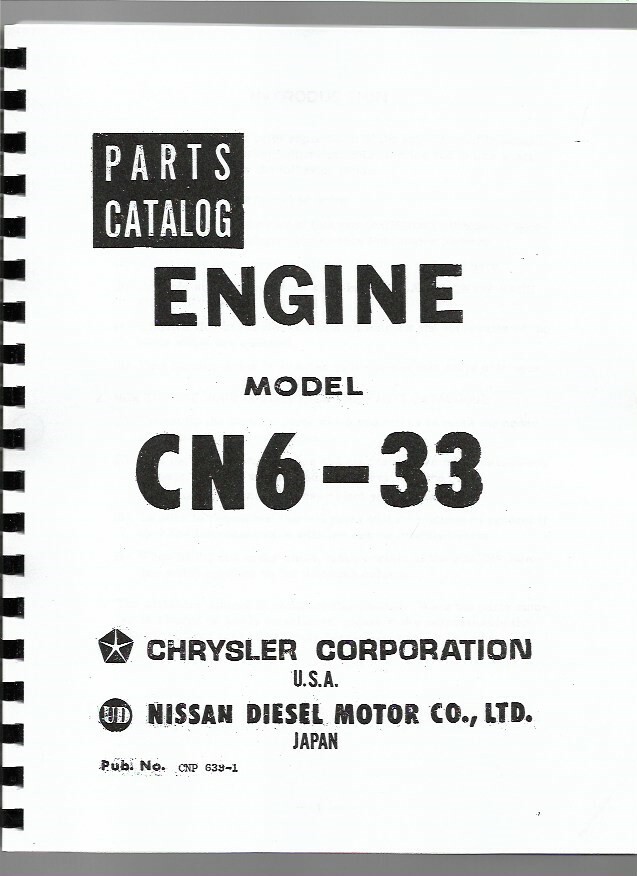 Nissan Chrysler CN-6-33 Engine Parts Manual Catalog | eBay