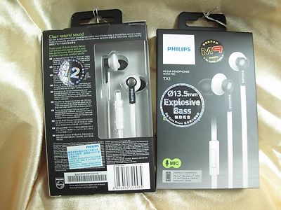 Philips Tx1 Philips Earphones With Mic Philips TX1 White In-Ear