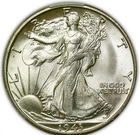 1943 S WALKING LIBERTY HALF CAC MS 64 ALL WHITE SHIMMERY LUSTER, FEW MARKS AND A