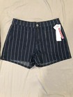 2 Pair Shorts Unionbay Chloe Jean Denim Stripe Stretch High Waist Black Pattern — photo 2