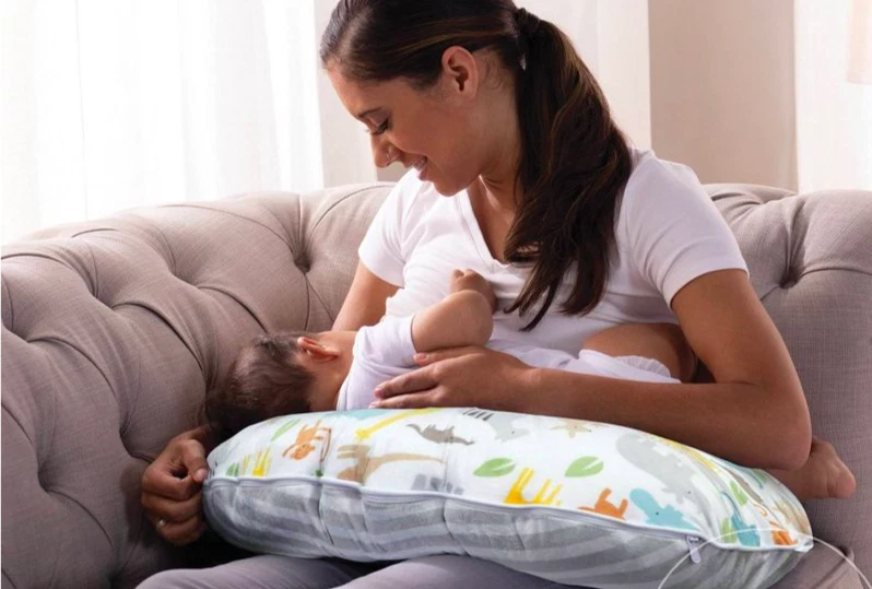 Boppy Boutique Nursing Pillow Cover In Boutique Pastel Animal Stripe Animal New - Image 2 of 4