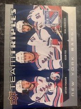New York Rangers  2021-22 upper Deck Series 1 Team Triples