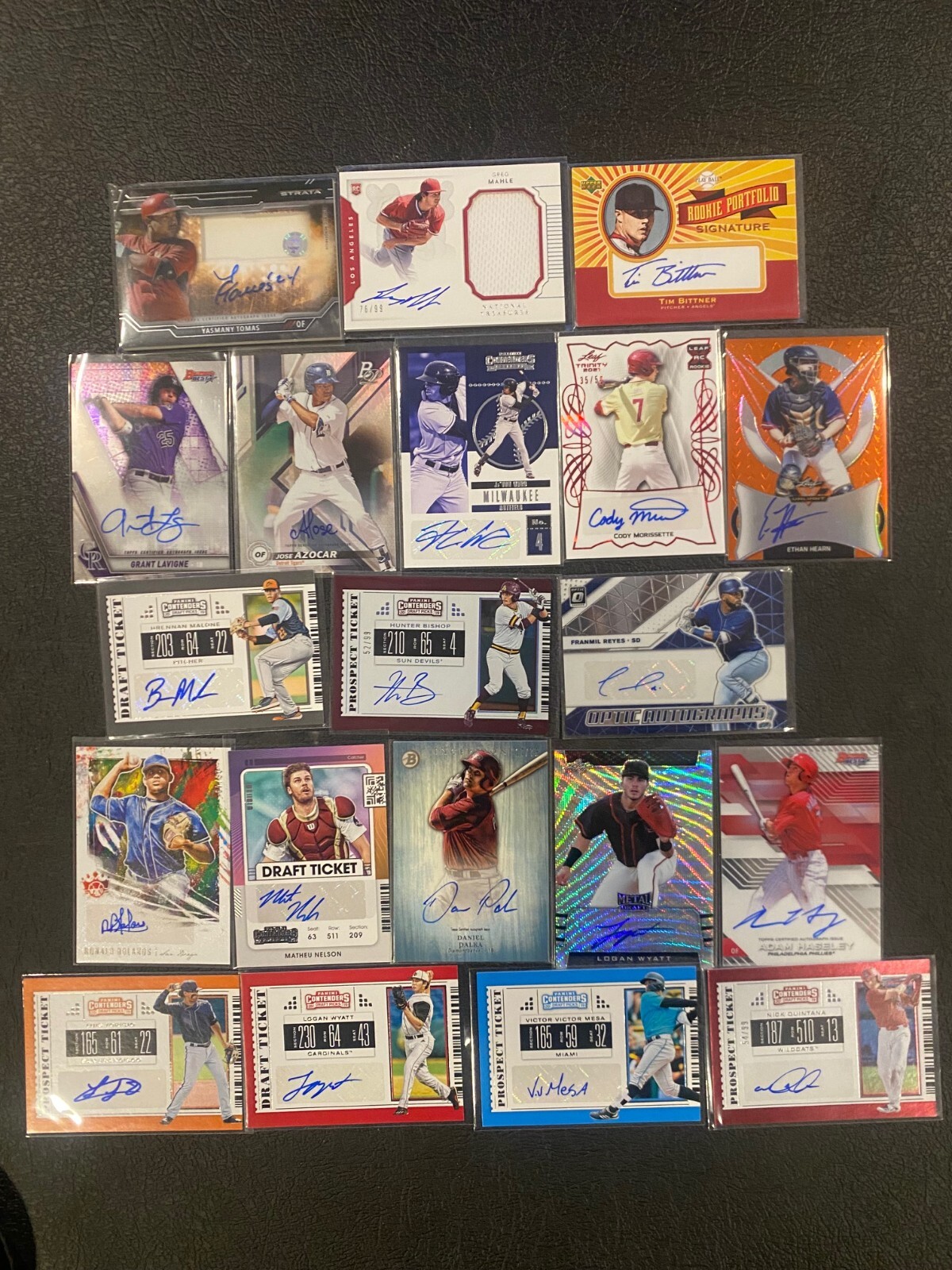 60Card Lot Baseball Card Auto Autographs Topps Bowman Panini Refractor