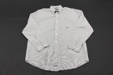 Nautica Button Down Shirt Men's XL Black Checked 80s Two Ply Cotton Long Sleeve