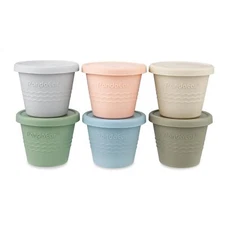 PandaEar 6 Pack Silicone Baby Food Storage Containers, 4 oz Small Food... 