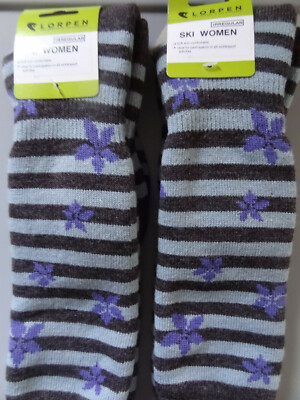 NEW 2 Pairs Lorpen Merino Wool Over the calf Ski Snowboarding Socks Women's S 