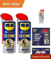 Silicone Lubricant Spray – 2-Pack 400ml Cans with Smart Straw Design 33.69 per litre