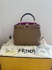 Fendi Mini Peekaboo Handbag  Bnwt Beige And Purple