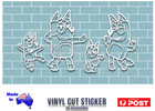 <!--F#f_0-->Bluey Car Window Decal WHITE Vinyl Cut No Background Family Dancing FREE POST!<!--F/-->