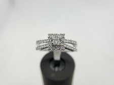 14k White Gold Princess Round Diamond Engagement Ring 3/4 ct
