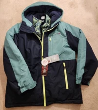 🆕️SWISS TECH Boy Reversible 3 in 1 System Jacket Blue Morpho Hood Size XL 14-16