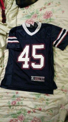 BOYS STARTER NAVY BLUE FOOTBALL SPORTS JERSEY #45 - L 10/12