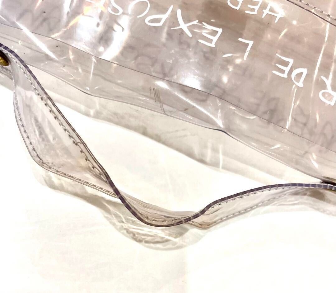 HERMES Vinyl Kelly 40 Hand Beach Bag Clear SOUVENIR DE L HERMES Vinyl Kelly 40 Hand Beach Bag Clear SOUVENIR DE L