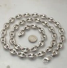 12mm Puffed Mariner Anchor Link Chain Necklace Anti-Tarnish Real Sterling Silver