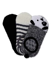 Secret Treasures Women's Cozy Fuzzy Liner Socks 3 Pair Shoe 4-10 Puppy Dog