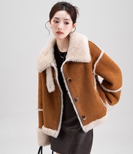 Cappotto pelliccia pelle scamosciata donna coreana invernale 2024 fodera pelliccia agnello lana