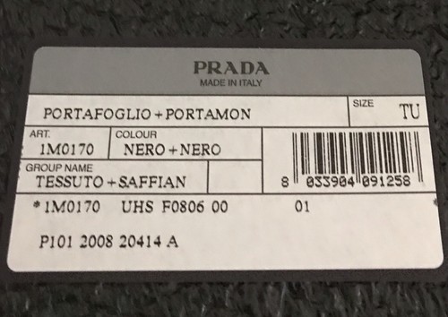 BILLETERA DE TELA PRADA SAFFIANO NEGRA DOBLE PLEGABLE, NAILON Y CUERO, ¡EN CAJA ORIGINAL! - Imagen 12 de 23