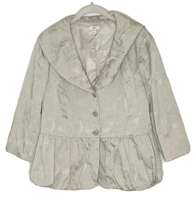 Peplum Jacket J Jill Jean Jacket J Jill Tan Peplum Button Down Pea