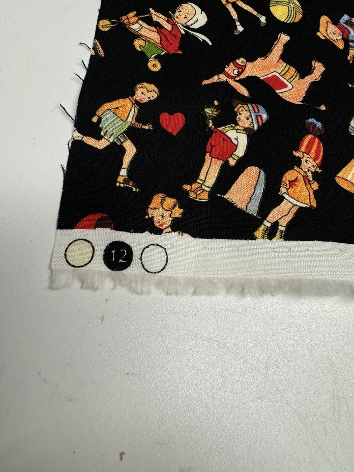 VINTAGE NEW Michael Miller C-221 Quilting Fabric 45"X18" Kids Donkies Baloons - Image 2 of 4