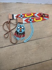 Vintage Native American Artisan Seed Bead Belt  Necklace Hand Made Collectible