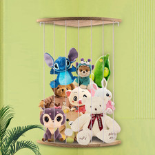 Stuffed Animal Storage, Corner Soft Wood Toy Shelves for Kids Bedroom, Toddler P