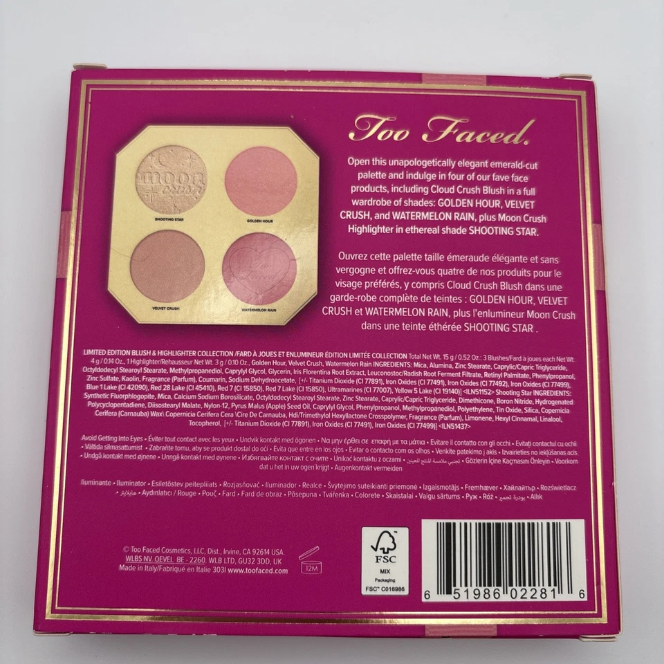 NIB! Too Faced Limited Edition Jewel Crush Blush & Highlight Collection Palette - Image 4 of 4