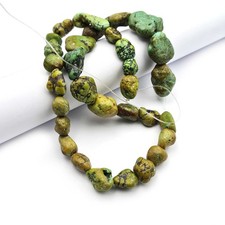 Natural Green Turquoise Tumble Beads Gemstone Briolette 9 10-16 17 mm 15 Inch