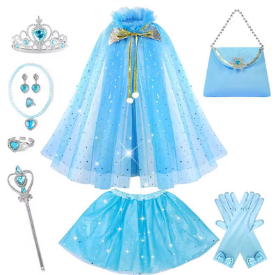 Meerjungfrau Umhang Cosplay Prinzessin Kostüm Kinder Cartoon Print Kleid Mädchen