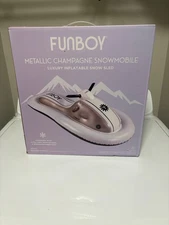 Funboy Luxury Inflatable Snowmobile Snow Sled Happy Face 66Lx31W x 22H Black NEW