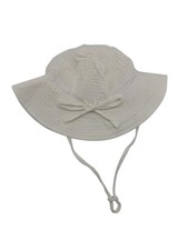 White Adjustable Sun Hat With Bow For 6 Month to 24 Months