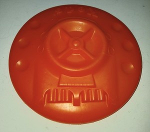 UFO - Vintage KEDS Orange Frisbee Flying Saucer Toy by JVZ Co. ~ Made in USA
