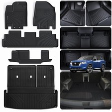 Floor Mats  Large Trunk Mat for 2022-2024 2025 2026 Nissan Pathfinder 8 Seat...
