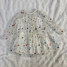 Stella McCartney Kids Dress 2Y Rainbow Foil Polka Dot Tulle NWT $129