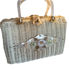Vintage 1950s 60s Tropicals handbag Miami Fla lucite handles Accents Estate